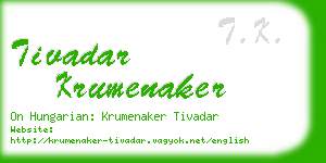 tivadar krumenaker business card